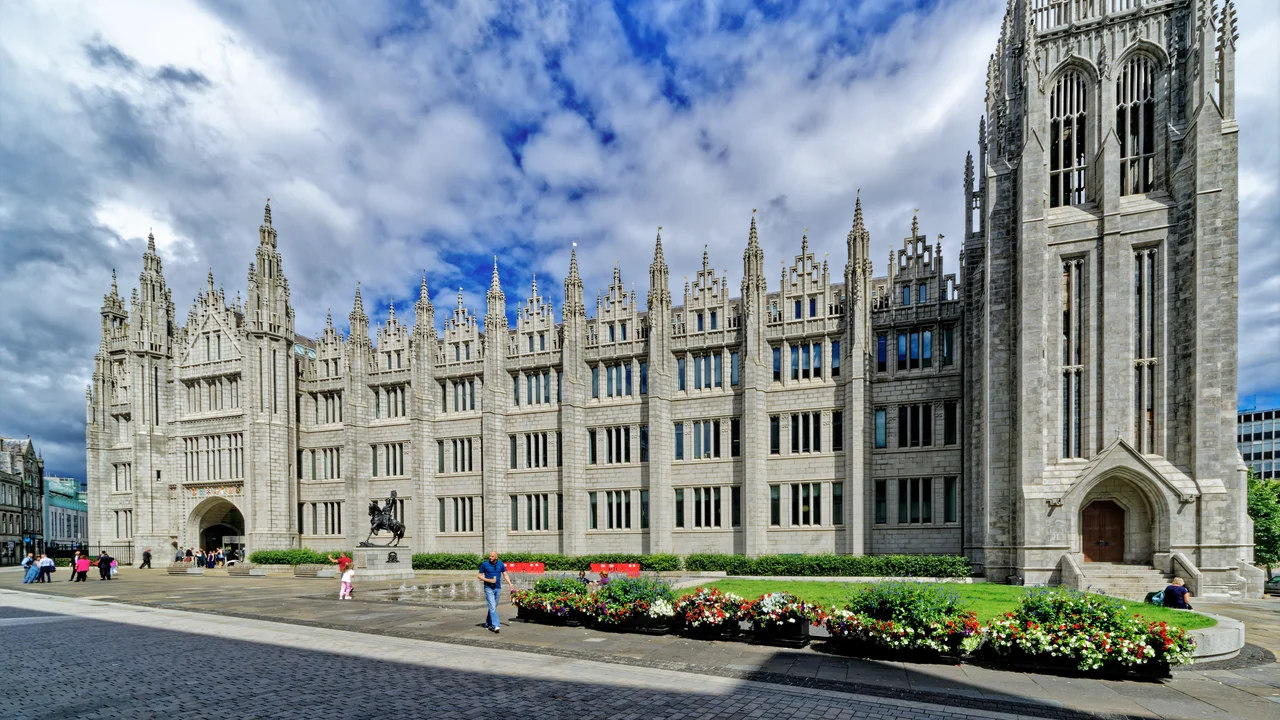 Granite buildings in central Aberdeen in 2022