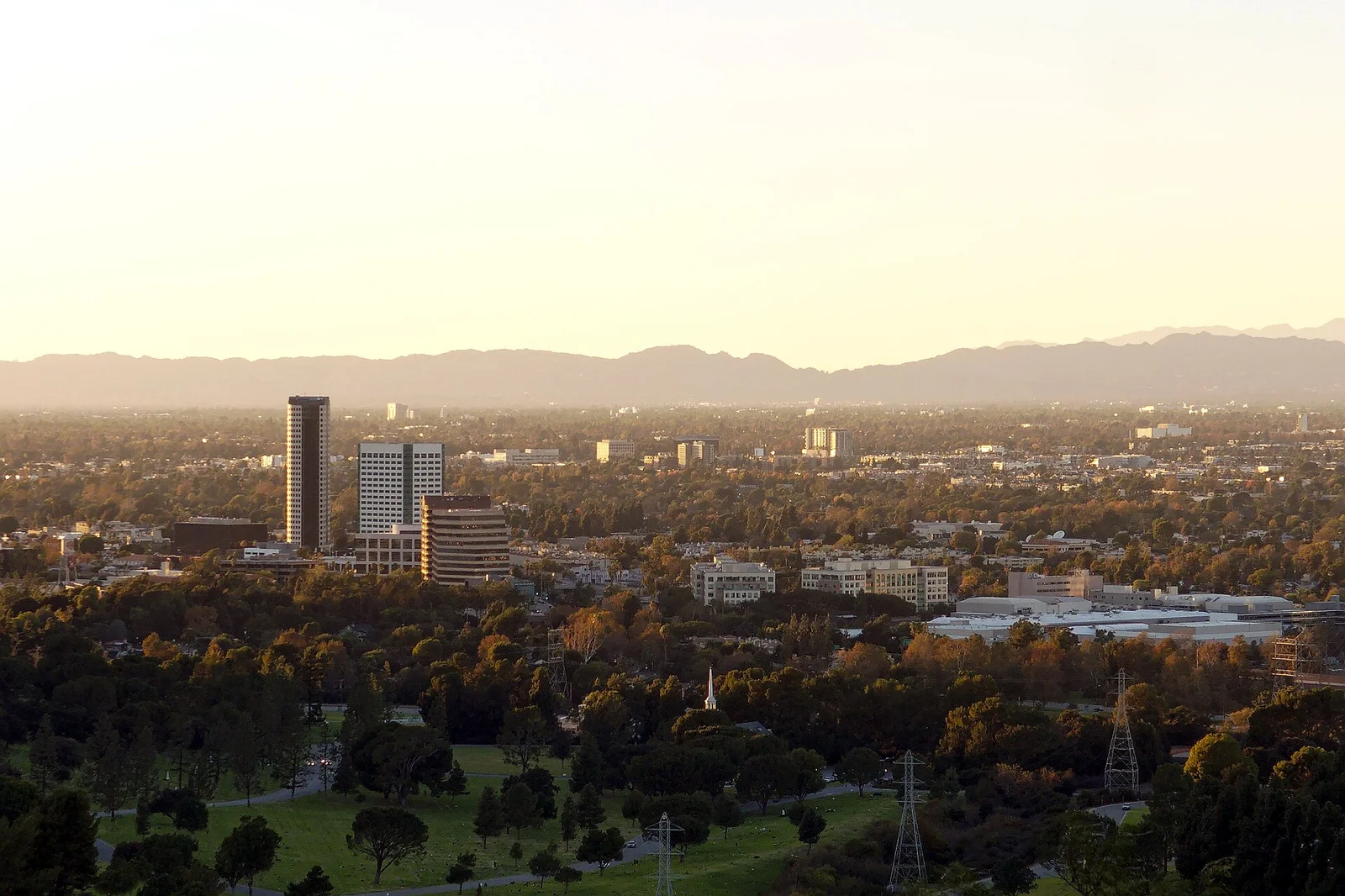 Burbank media district viewed from Griffith Park in 2015