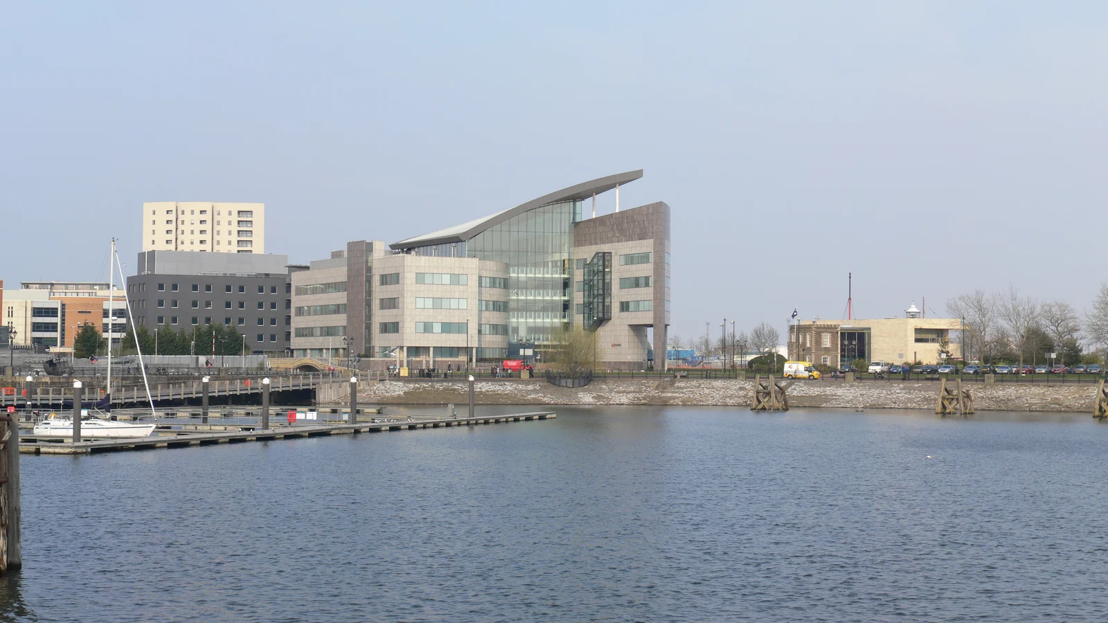 Historic view across Cardiff Bay, Wales, photographed in April 2010