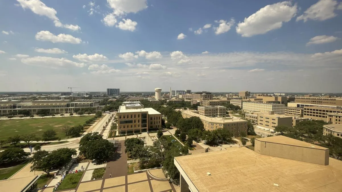 Texas A&M University main campus viewed from Rudder Tower in College Station in 2023