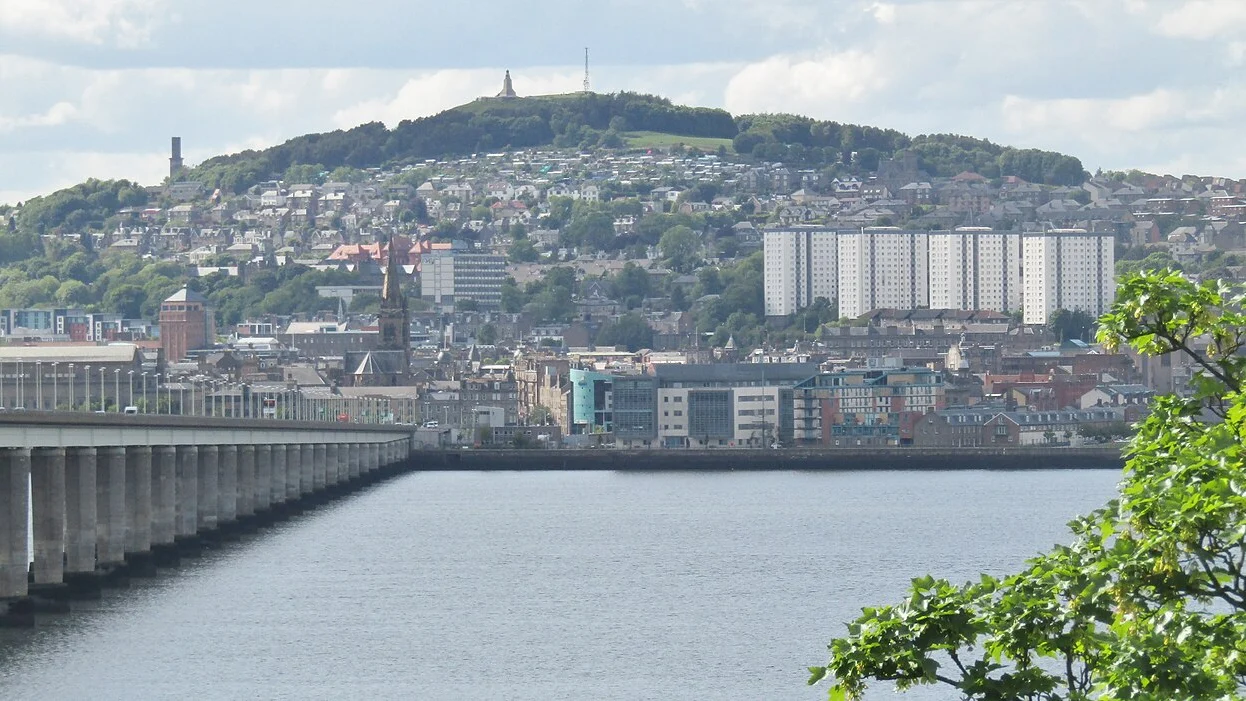 Dundee skyline beside the Tay in 2017