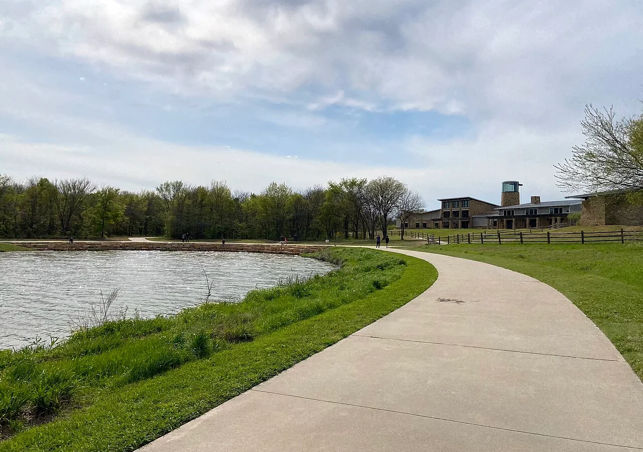 2021 Nature & Retreat Center beside the pond at Oak Point Park in Plano