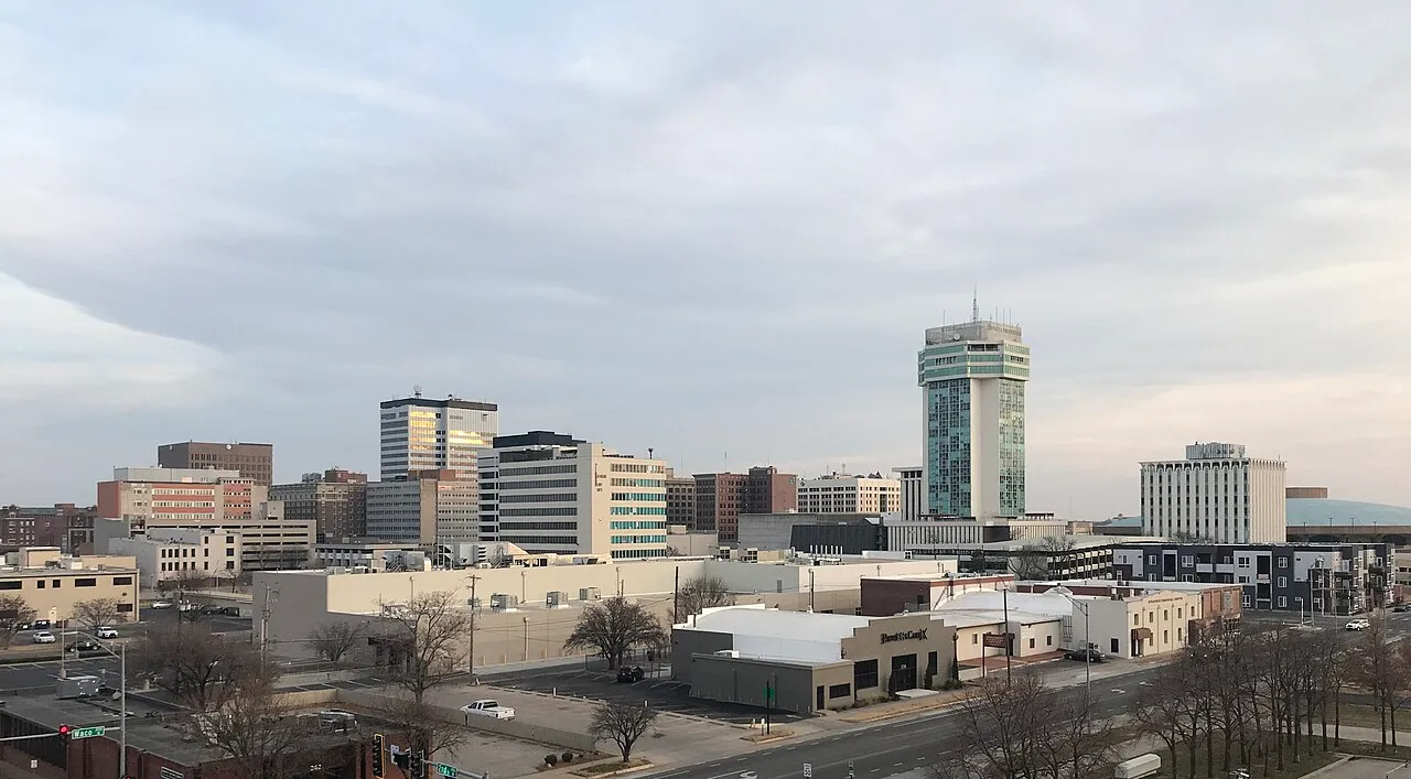 Wichita, Kansas skyline photographed in December 2021